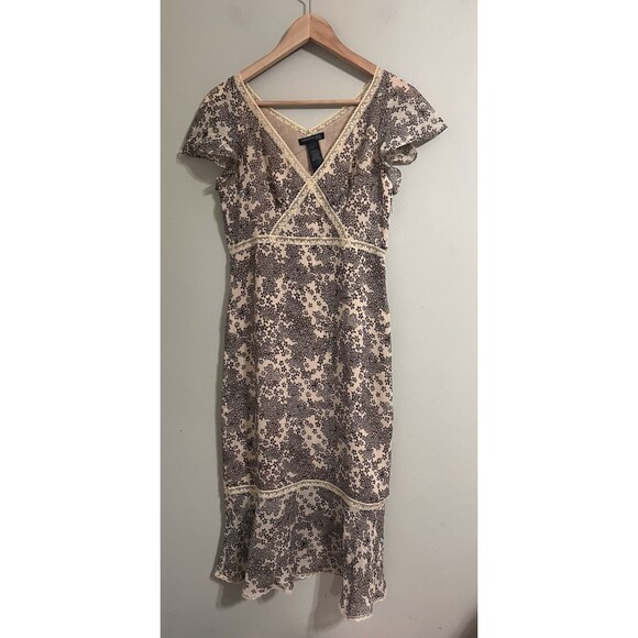 Kenneth Cole New York Women’s Size S Floral Lace Babydoll Goth  100% Silk Dress - Picture 1 of 7